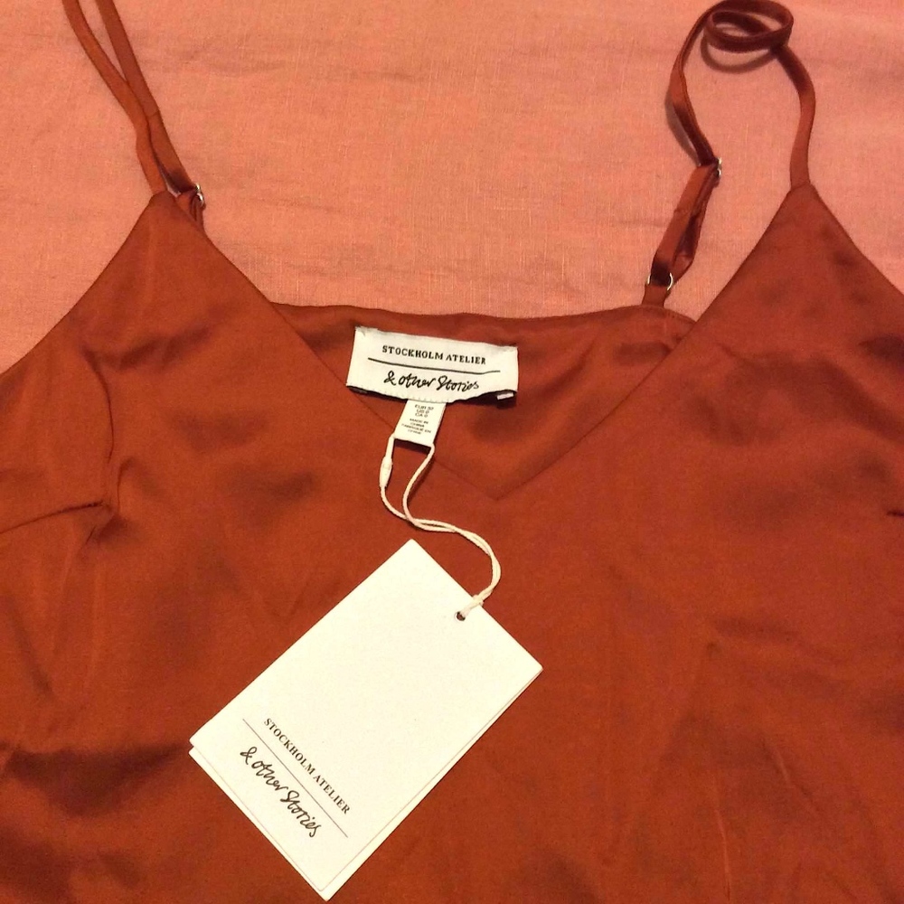 COPY - & Other Stories burnt orange Spaghetti-Strap Cami